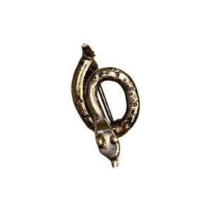 Tiny Vintage Silver Hissing Snake Pin